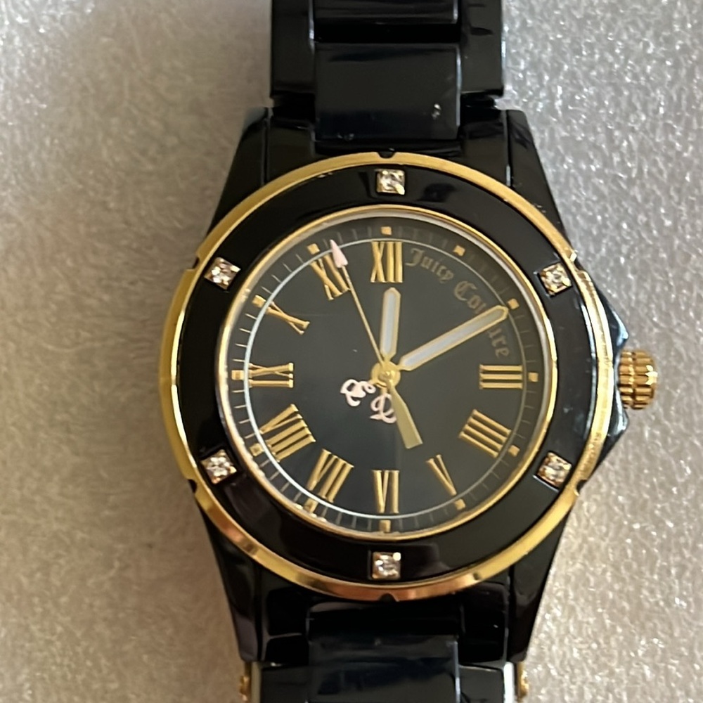 Vintage Juicy Couture black and gold watch